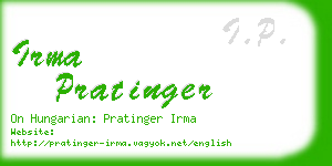 irma pratinger business card